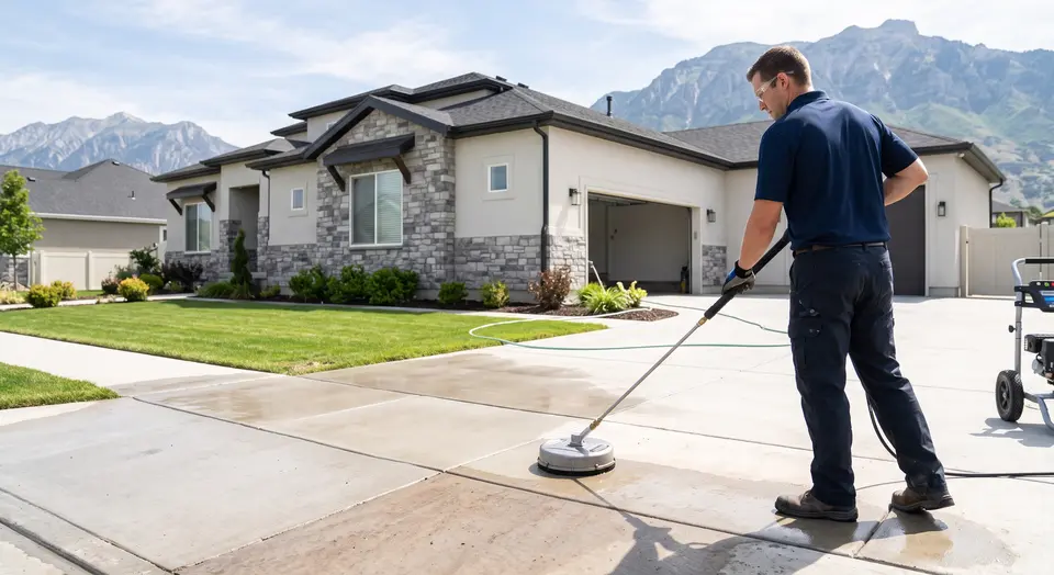 Representative image of professional driveway surface cleaning